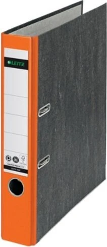 Leitz Qualitäts Ordner 2-Ring 180° Klimaneutral, 80mm, A4, schwarz/orange, 10er-Pack