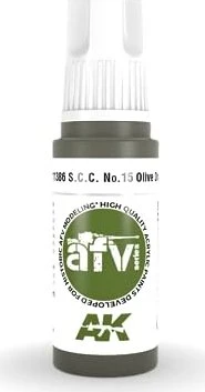 AK-Interactive 3rd Gen Acrylic Colors AFV Series SCC no.15 olive drab, 17ml