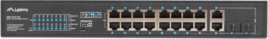 Lanberg RSFE Rackmount Switch, 16x RJ-45, 2x RJ-45/SFP, 150W PoE+