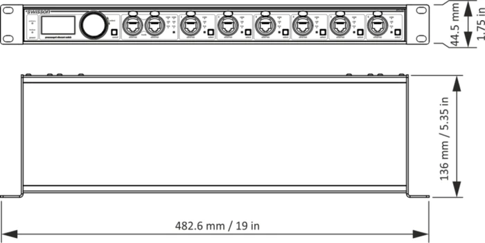 Swisson XES-2T6 Premanaged Rackmount Gigabit Managed Switch, 8x RJ-45 Neutrik etherCON