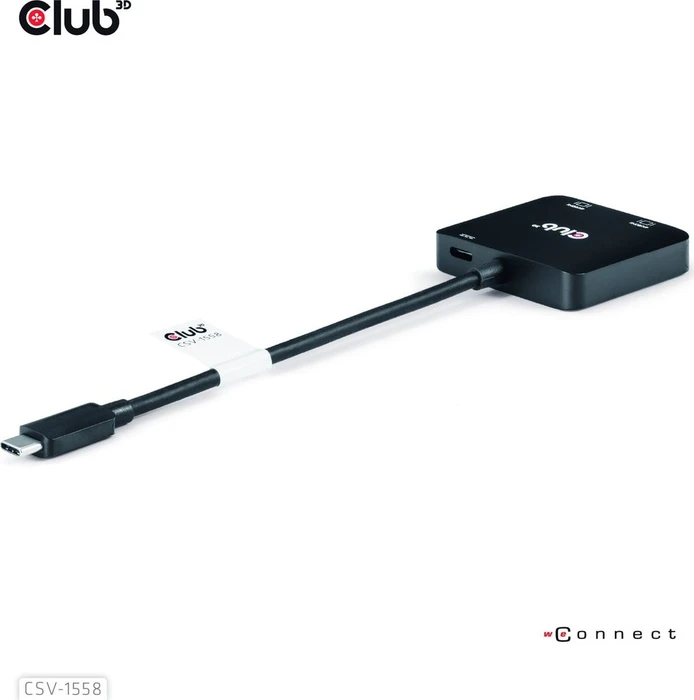 Club 3D USB-C [Stecker] auf 2x HDMI [Buchse], USB PD 100W