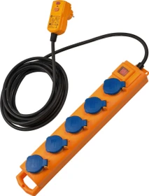 Brennenstuhl Super-Solid SL 544 D FI IP54, 5-fach, 5m