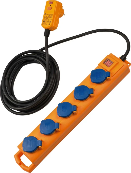 Brennenstuhl Super-Solid SL 544 D FI IP54, 5-fach, 5m