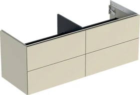 Geberit ONE Unterschrank für Aufsatzwaschtisch, mit vier Schubladen, 135cm, sandgrau/lackiert hochglanz