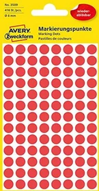 Avery-Zweckform Markierungspunkte ablösbar 8mm rot