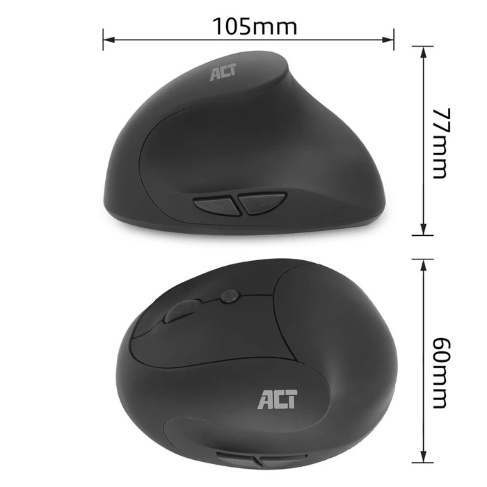 Act Wireless Ergonomic Mouse 1600dpi, schwarz, USB