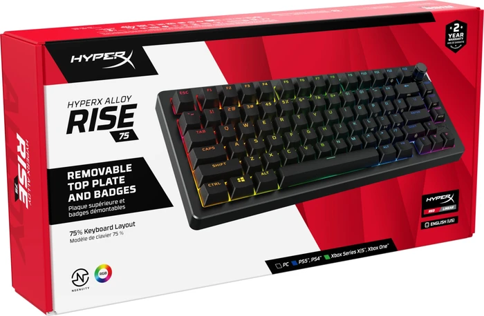HP HyperX Alloy Rise 75, PBT, LEDs RGB, hot-swap, HyperX Linear, USB, DE