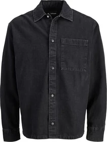 Jack & Jones Wide Fit Hemd langarm black denim (Herren)