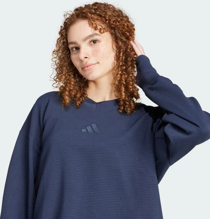 adidas ALL SZN Ribbed V-Neck Sweatshirt legend ink (Damen)