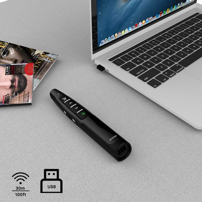 Byeasy P6100 Wireless Presenter with Green Laser