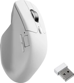 Keychron M6 All Silent Wireless Mouse weiß, 8K PixArt 3950, USB/Bluetooth (M6S-A24)