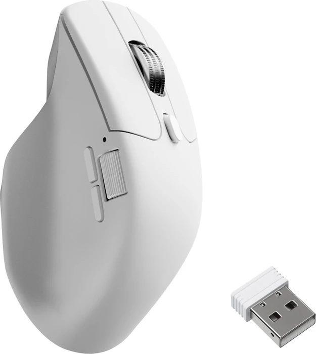 Keychron M6 All Silent Wireless Mouse weiß, 8K PixArt 3950, USB/Bluetooth
