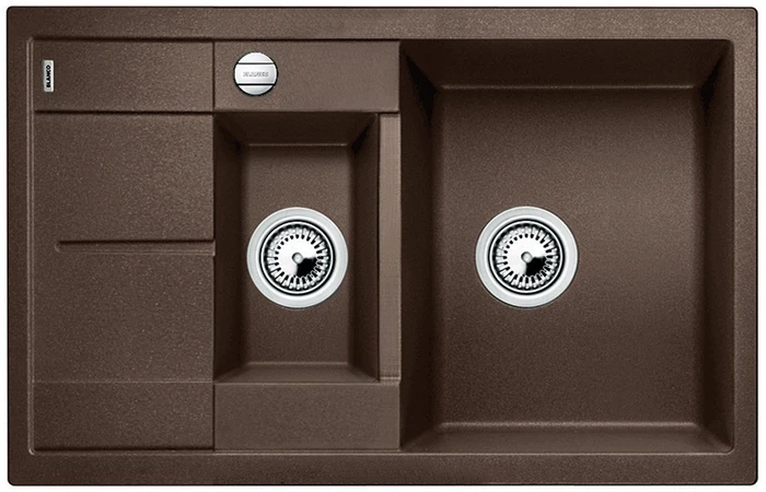 Blanco Metra 6 S Compact Einbau Becken reversibel mit Ablauffernbedienung cafe