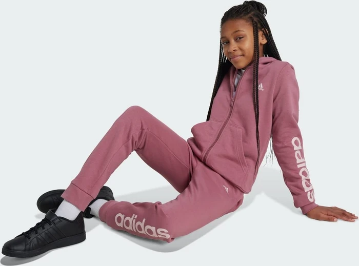 adidas Essentials Linear Logo Kapuze Hoodie preloved crimson/sandy pink (Junior)