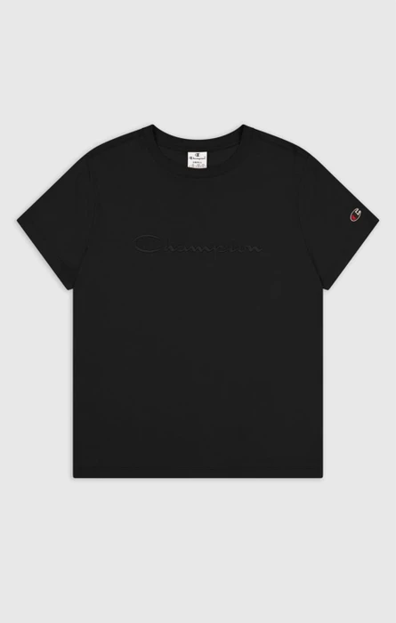 Champion Logo Tonal T-Shirt kurzarm schwarz (Damen)