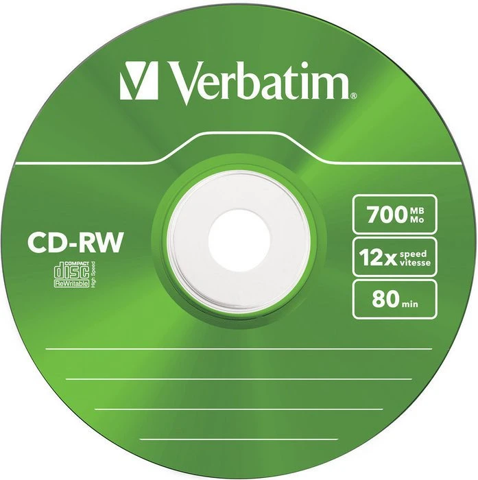 Verbatim CD-RW 80min/700MB, 12x, 5er Pack