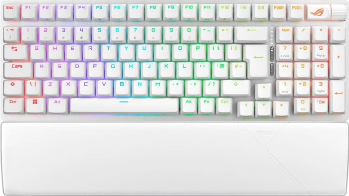 ASUS ROG Strix Scope II 96 Wireless, White, PBT, hot-swap, ROG NX SNOW, USB/Bluetooth, UK