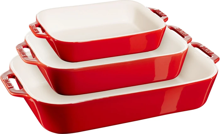 Zwilling Staub Ceramique Auflaufform-Set rechteckig kirsch-rot, 3-tlg.