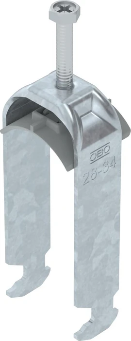 OBO Bettermann Bügelschelle 2056 H-Fuß, 2-fach, Kunststoffdruckwanne, FT