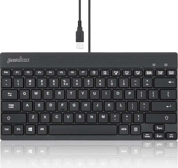 Perixx Periboard-326 Mini, LEDs weiß, schwarz, USB, US