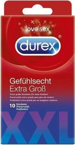Durex Gefühlsecht Extra Groß, 10 Stück