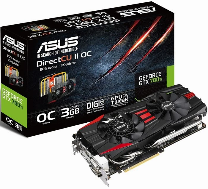ASUS GeForce GTX 780 Ti DirectCU II OC, GTX780TI-DC2OC-3GD5, 3GB GDDR5, 2x DVI, HDMI, DP