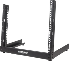 Intellinet 19" 2-Pfosten Laborgestell, Open Frame Rack 8HE, Flatpack, RAL 9005, 294mm tief