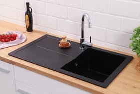 Respekta Cleveland 860x500mm Einbau Becken reversibel schwarz
