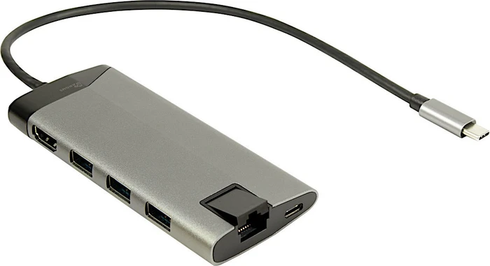 Inter-Tech Argus GDC-802 Multiport-Adapter, USB-C 3.0 [Stecker]