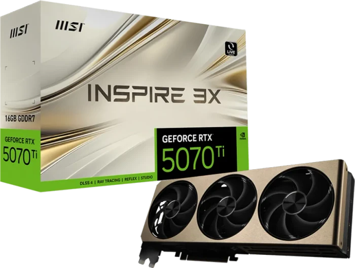 MSI GeForce RTX 5070 Ti 16G Inspire 3X, G507T-16I3, 16GB GDDR7, HDMI, 3x DP
