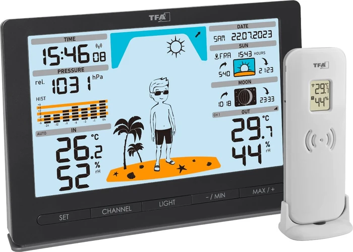 TFA Dostmann Meteo Jack Funkwetterstation schwarz, digital