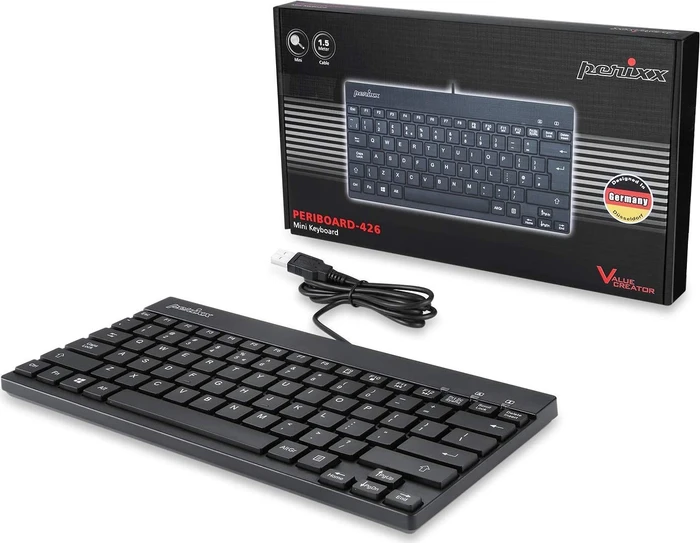 Perixx Periboard-426 Mini, schwarz, USB, FR