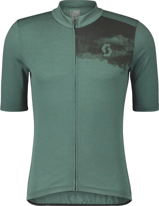 Scott Gravel Merino Trikot kurzarm smoked green/black (Herren)