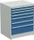 Treston Serie 90 Schubladenschrank, 7 Schubladen, lichtgrau/blau, Container