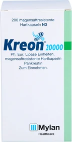 Kreon 20.000 Ph.Eur.Lipase Einheiten magensaftresistent Hartkapseln, 200 Stück