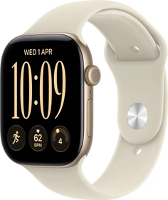 Apple Watch Series 12 (GPS) 46mm Aluminium lichtgold mit Sportarmband S/M sand