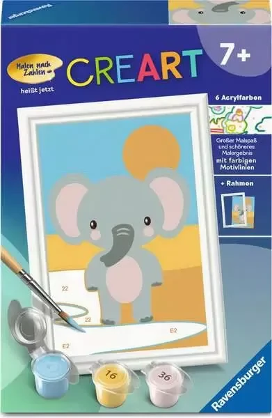 Ravensburger Malen nach Zahlen CreArt Süßer Elefant
