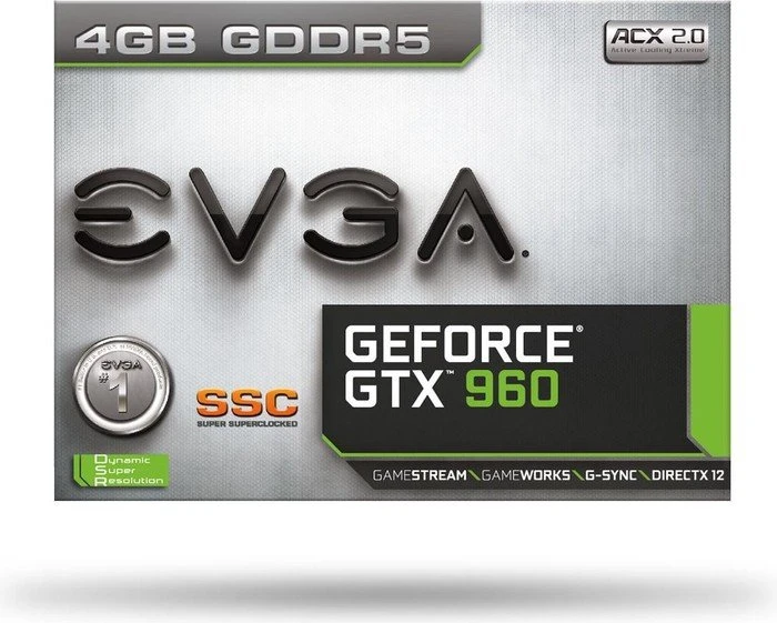 EVGA GeForce GTX 960 SuperSC ACX 2.0+, 4GB GDDR5, DVI, HDMI, 3x DP