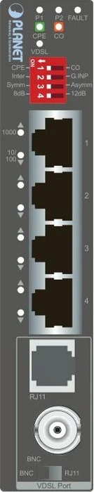 Planet IVC-234GT Industrial Railmount Gigabit Switch, 4x RJ-45, 1x RJ-11/BNC