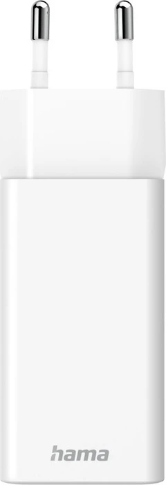 Hama Schnellladegerät GaN 1x USB-C PD 1x USB-A QC Mini-Ladegerät 65W weiß