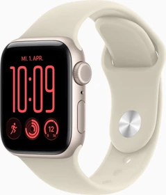 Apple Watch SE 3 (GPS + Cellular) 40mm polarstern mit Sportarmband S/M sand