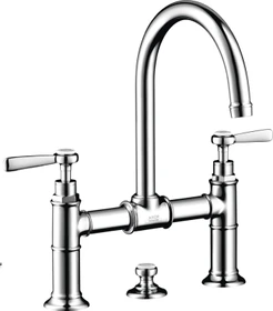 Hansgrohe Axor Montreux 2-Griff Waschbeckenarmatur 220 mit Hebelgriffen und Ablauffernbedienung chrom