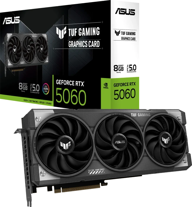 ASUS TUF Gaming GeForce RTX 5060, TUF-RTX5060-8G-GAMING, 8GB GDDR7, HDMI, 3x DP