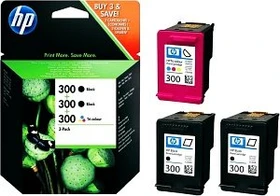 HP Druckkopf mit Tinte 300 2x schwarz/dreifarbig, 3er-Pack
