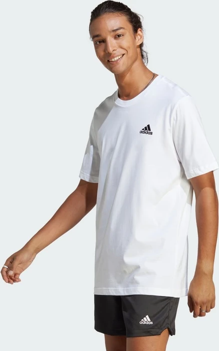 adidas Essentials Single Jersey Embroidered Small Logo T-Shirt kurzarm weiß (Herren)