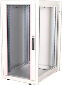 Roline / Secomp Basic 19" Netzwerkschrank 22HE, montiert, Glastür, IP20, RAL 7035, 800mm tief