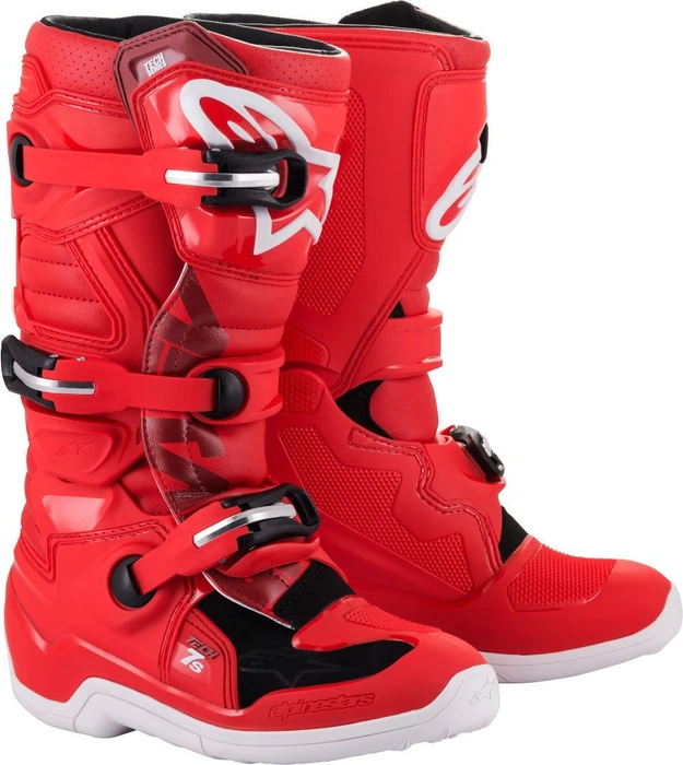 Alpinestars Youth Tech 7S Motorradstiefel rot/schwarz/weiß