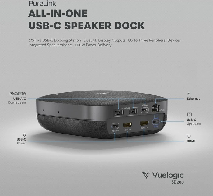 PureLink Vuelogic 10-in-1 USB-C Speaker Dock, USB-C 3.1 [Buchse]