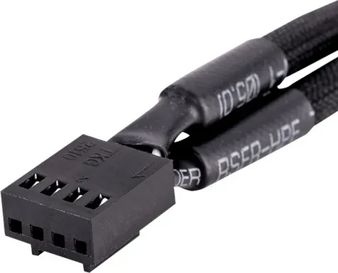 Thermaltake Tt Mod, PWM Fan 4 Pin Y-Cable, 3er-Pack, 4-Pin auf 2x 4-Pin Verteiler, sleeved, 1.1m, schwarz