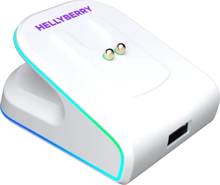 Hellyberry HM47 Wireless Gaming Mouse mit Ladestation, weiß, USB/Bluetooth